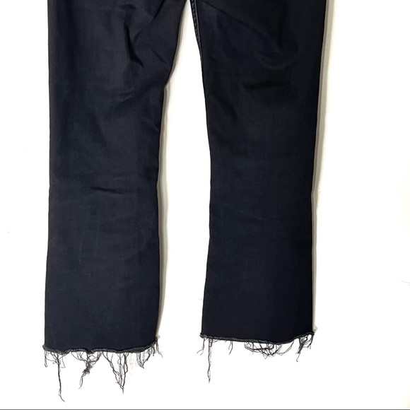 All Saints Heidi Cropped Flare Jeans Black Raw Hem Women’s Size 29 - Picture 7 of 12
